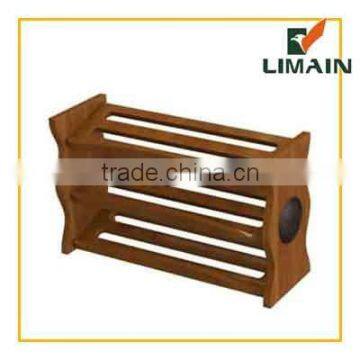 three layer wooden shoe rack