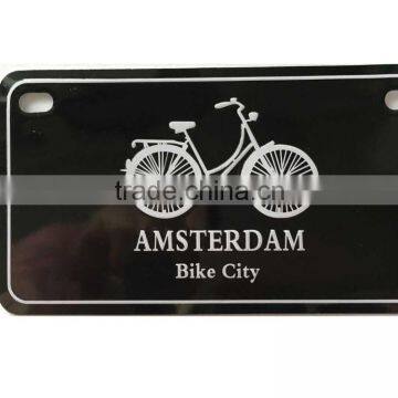 embossed metal tin bike plate