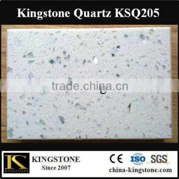 White sparkle quartz floor tile