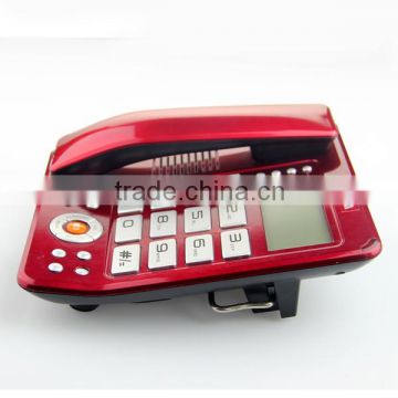 Large LCD red color business telephone set for office and home use