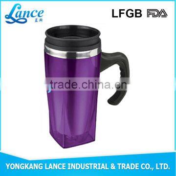 High Quality Square Shape Plastic Stainless Steel Coffee Travel Cup photo-6