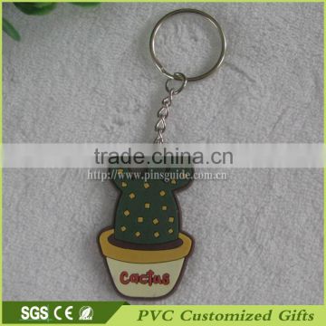 made in china custom 3d soft pvc cactus keychain for promotional gifts item