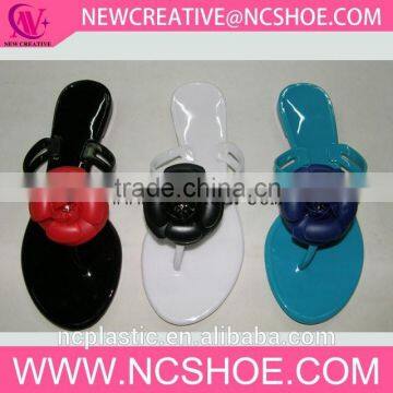 top brand beach thong women flip flop PVC slipper with flower