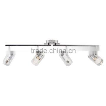 Arc 4 spots Clear l.75cm 4x50W 4 ampoules GU10/50Watts fournies 4 light indoor spot lighting