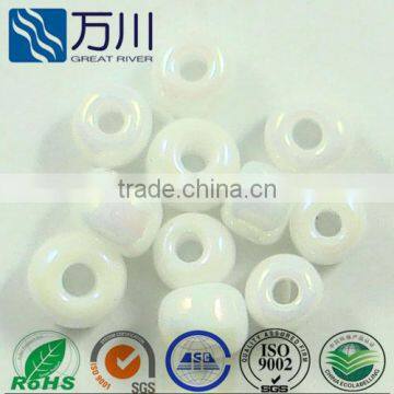 Online Shopping China 6/0 White Opaque Glass Beads for Garment Accessories