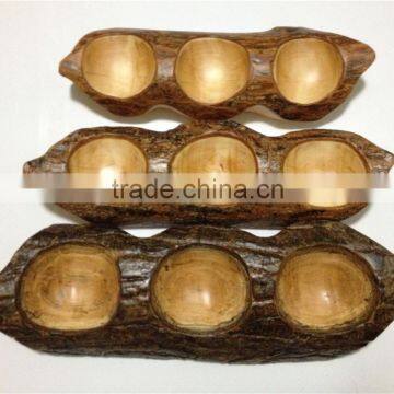 wooden peas plate fashion creative wooden lattice points candied candy dessert dish dried fruit nuts bowl