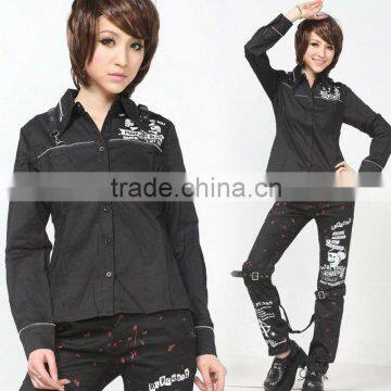 VISUAL PUNK Gothic KERA Lolita Shirt Blk 71038