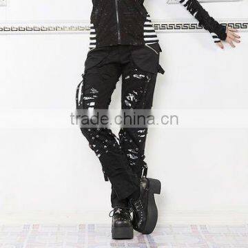 GLP PUNK VISUAL KERA BLACK BONDAGE PANTS 71074