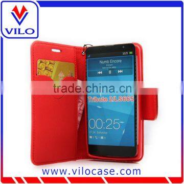 Flip Leather Wallet Case for LG Tribute 2 / LS665 photo-5