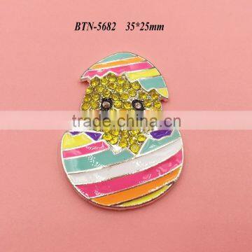 New flatback egg chick rhinestone button for Easter Day(BTN-5682)