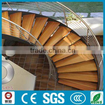 modern residential steel wood curved stair