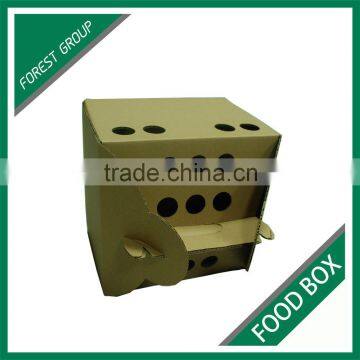 NEW STYLE BROWN PLAIN CORRUGATED FOOD DELIVERY CARTON BOX WITH HANDLES photo-5