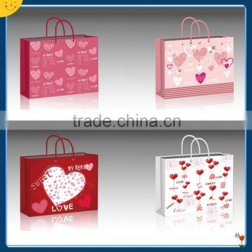 2015 valentine's day newest design shopping paper bag for gift