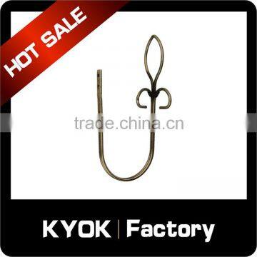 KYOK popular design U shape metal cutain wall hooks ,durable iron curtain hooks,home decor curtain hooks wholesale