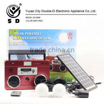 Multi-functional solar portable rechargeable camping lighting system power bank solar kit with 3W solar panel