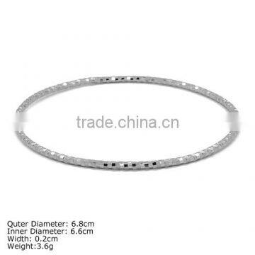 [ SZ-107 ] 925 Sterling Silver Bangle with CZ Stones