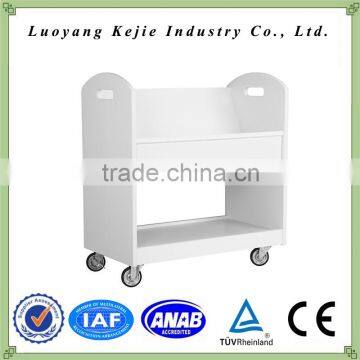 two layers steel movable flat book cart Acrylic Book Cart book cart