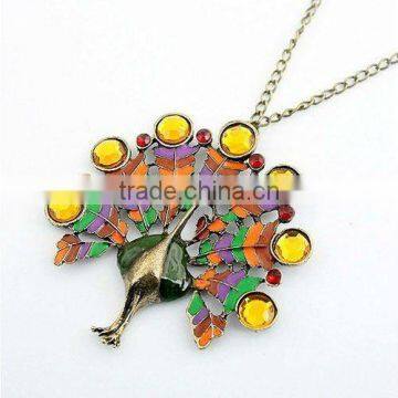 pave diamond colorful popular necklace