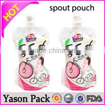 YASON aluminium foil spout pouches/liquid packaging bags with cap/lid ny spout pouch/white pouch spout pouch bags for baby food