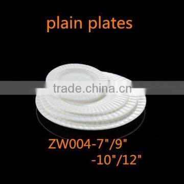 chaozhou bone china round dinner plates 7/9/10/12 inch ceramic plain white plate