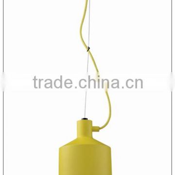 yellow, green, black linear single pendant light