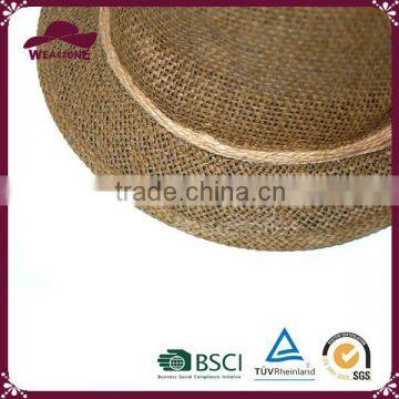 Hot Selling 100% Polyester Weaving Fabric Fedora Hat photo-3