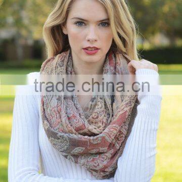 2016 Fall Winter Gold Trim Knit Cheap Infinity Scarf