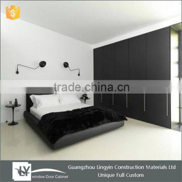 2015 Modular black satin mdf lacquer wardrobe cabinet with swing door for bedroom furniture                        
                                                Quality Choice