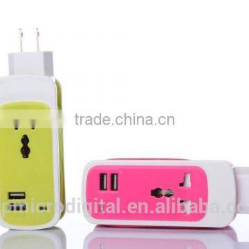 New US AC Multifunction Dual USB Mobile Phone Charger Adapter 3in1 1A 2A 3A Output