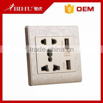 2.1A dual USB universal wall socket usb charger AC Power Receptacle Outlet Plate Panel Station