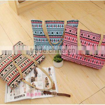 Leisure Fashion Printed Canvas Beach Bag;Waterproof Large Tote Beach Bag/beach Tote Bag