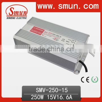 250W 15VDC Waterproof IP67 LED Driver SMV-250-15