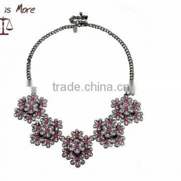 Yiwu factory necklace,fashion necklace,rhinestone flower necklace