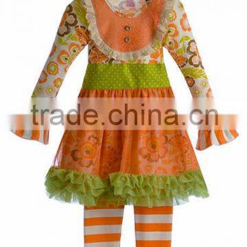 Wholesale custom outfit clothing set for baby children girls western style daily costume