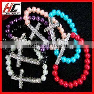 Wholesale New Arrival Fashion Beaded Bracelet with Alloy cross