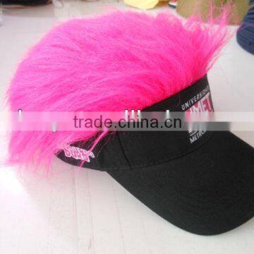 fashion visor cap with fur