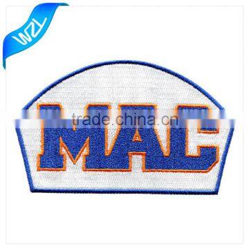 Custom brand logo heat press patch with letters, iron on transfer name patch with embroidery machine                        
                                                                                Supplier's Choice