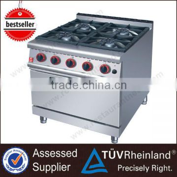 Guangzhou Stainless Steel Freestanding 4 Burner gas cooker with oven