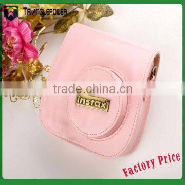 Pink Color Leather Polaroid Camera Bag Cover for Fujifilm Fuji Instax Mini 8