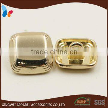 light gold square metal zinc alloy button for coat