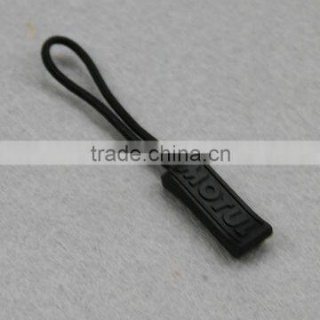 cheapest nylon shape plastic zip puller, black color plastic zipper puller with black metal zipper slider