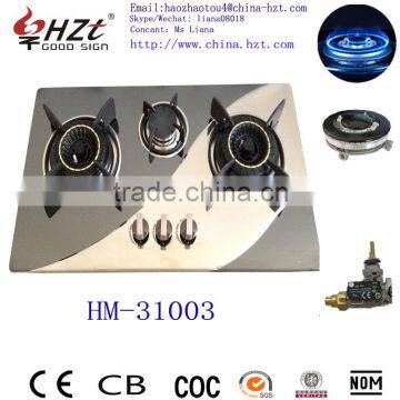 China Best 3 Burners Stainless Steel Panel Gas Stove