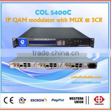 HOT SALE in S.A dvb c qam rf modulator 8 in 1 qam module,I/O IP,ip to rf modulator COL5400C