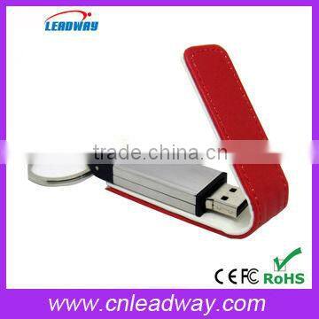 Embossed logo printing leather flash usb drive