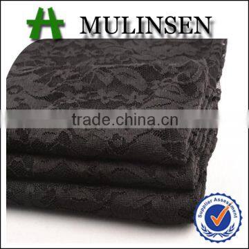 Mulinsen textile soft solid dyed lace 90 polyester 10 spandex fabric