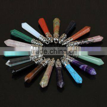 Wholesale Bullet Shape Natural Quartz Stones for Jewelry Making Crystal Gemstone Healing Point Pendants