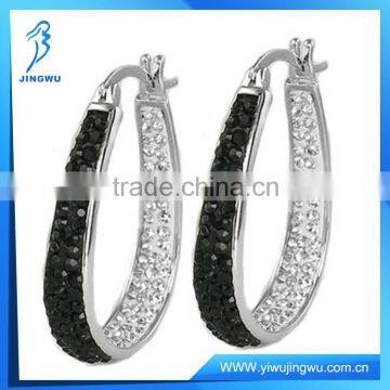 18K Gold Plated Silver Inside-Out Crystal Hoops Earrings