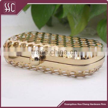 Fashion Metal Mesh Box Purse Frame & Fancy Hollow Clutch Party Handbag photo-3