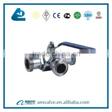 Sanitary Threaded 3 ways ball valve