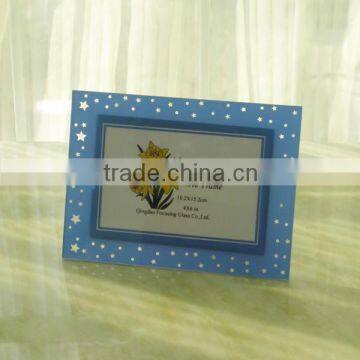 Top sale Glass picture photo frame with blue color